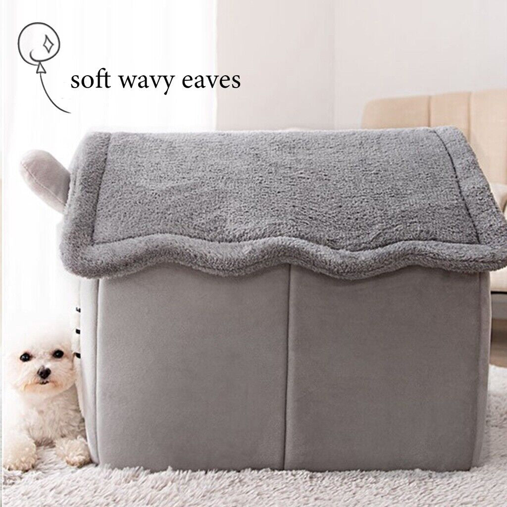 Cozy Washable Fleece Igloo Bed for Cats and Dogs - Pyramid Design