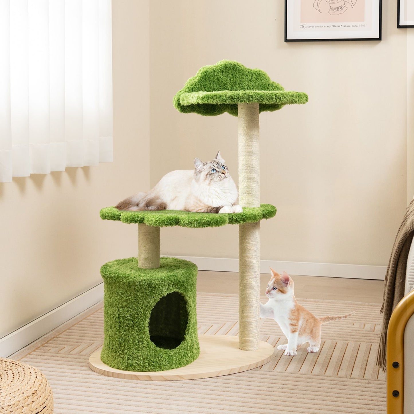 97 cm Cat Tree with Fully Wrapped Sisal Scratching Posts