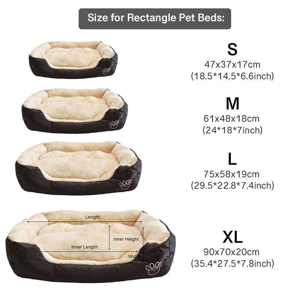 Luxury Soft Washable Pet Bed for Dogs and Cats - Available in Sizes S, M, L, XL