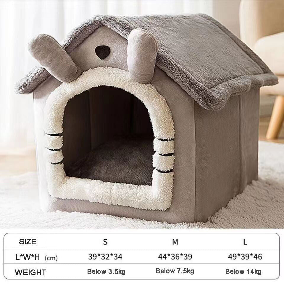 Cozy Washable Fleece Igloo Bed for Cats and Dogs - Pyramid Design