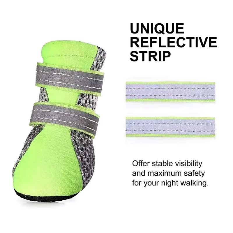 Waterproof Breathable Dog Shoes for Outdoor Walking - Soft Reflective Boots for Small to Medium Dogs