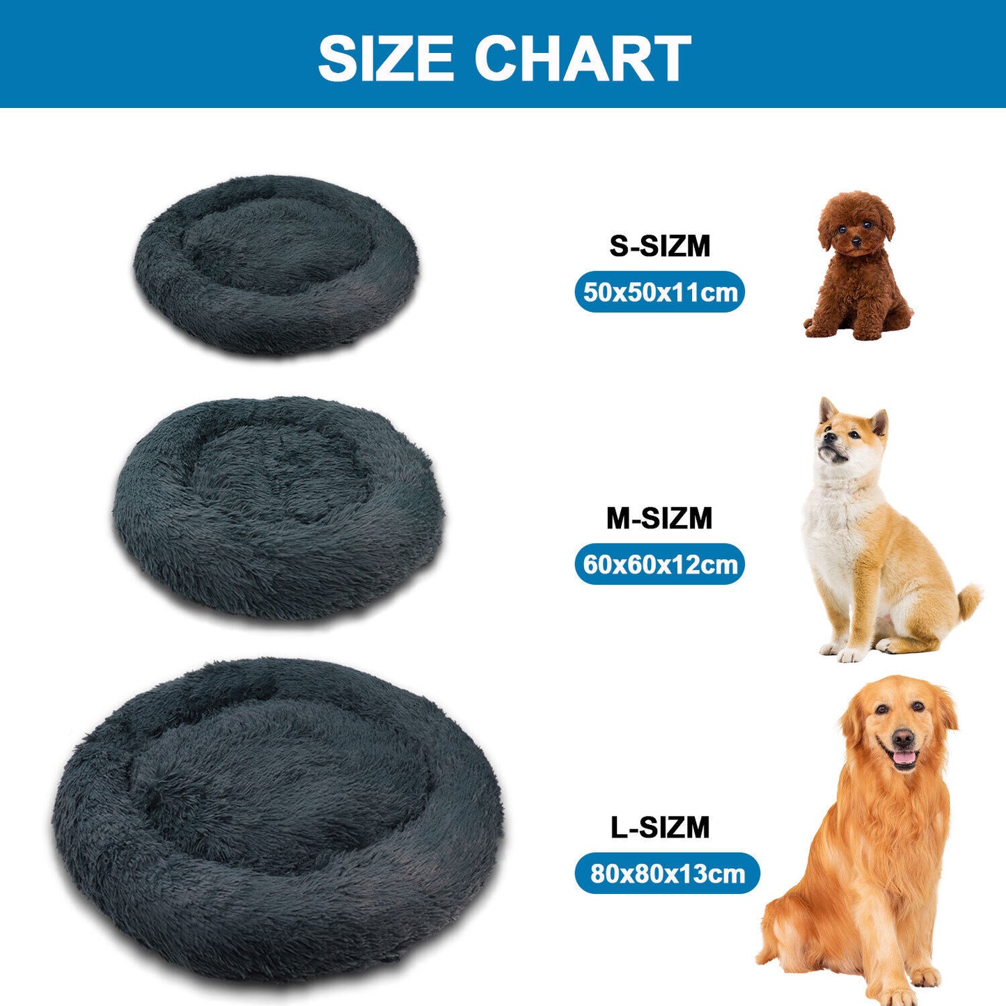 Premium Soft and Washable Pet Bed for Cats and Dogs - Available in Sizes S, M, and L