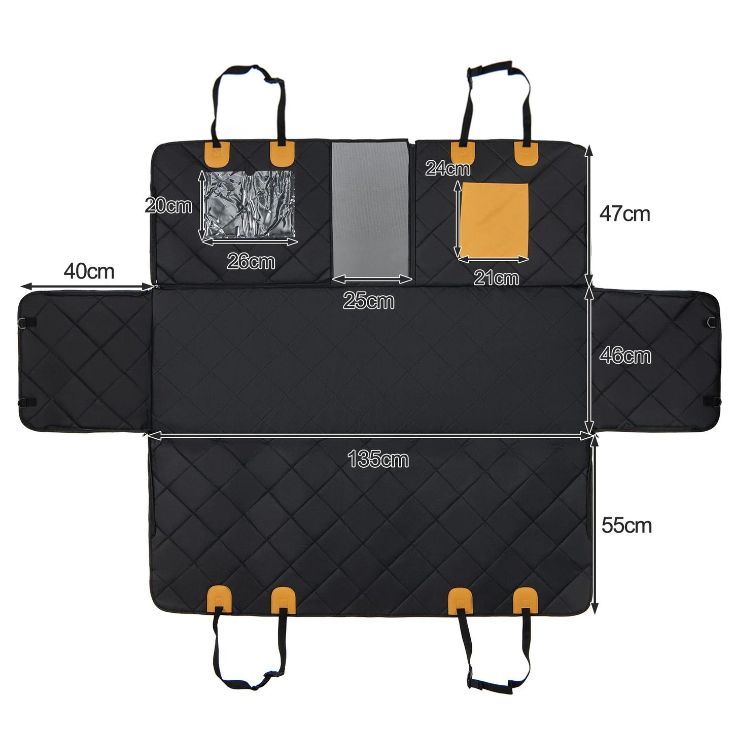 Premium Waterproof Dog Car Seat Cover for Rear Seats with Mesh Ventilation Windows