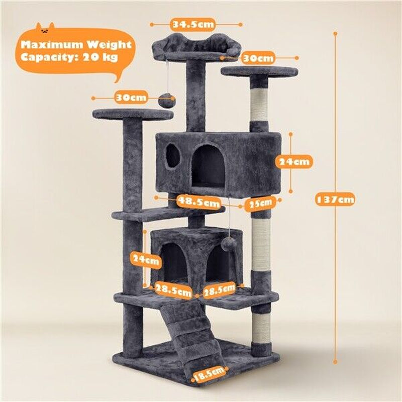 Cat Tree Tower Condo with Scratching Posts and Ladder for Cats and Kittens