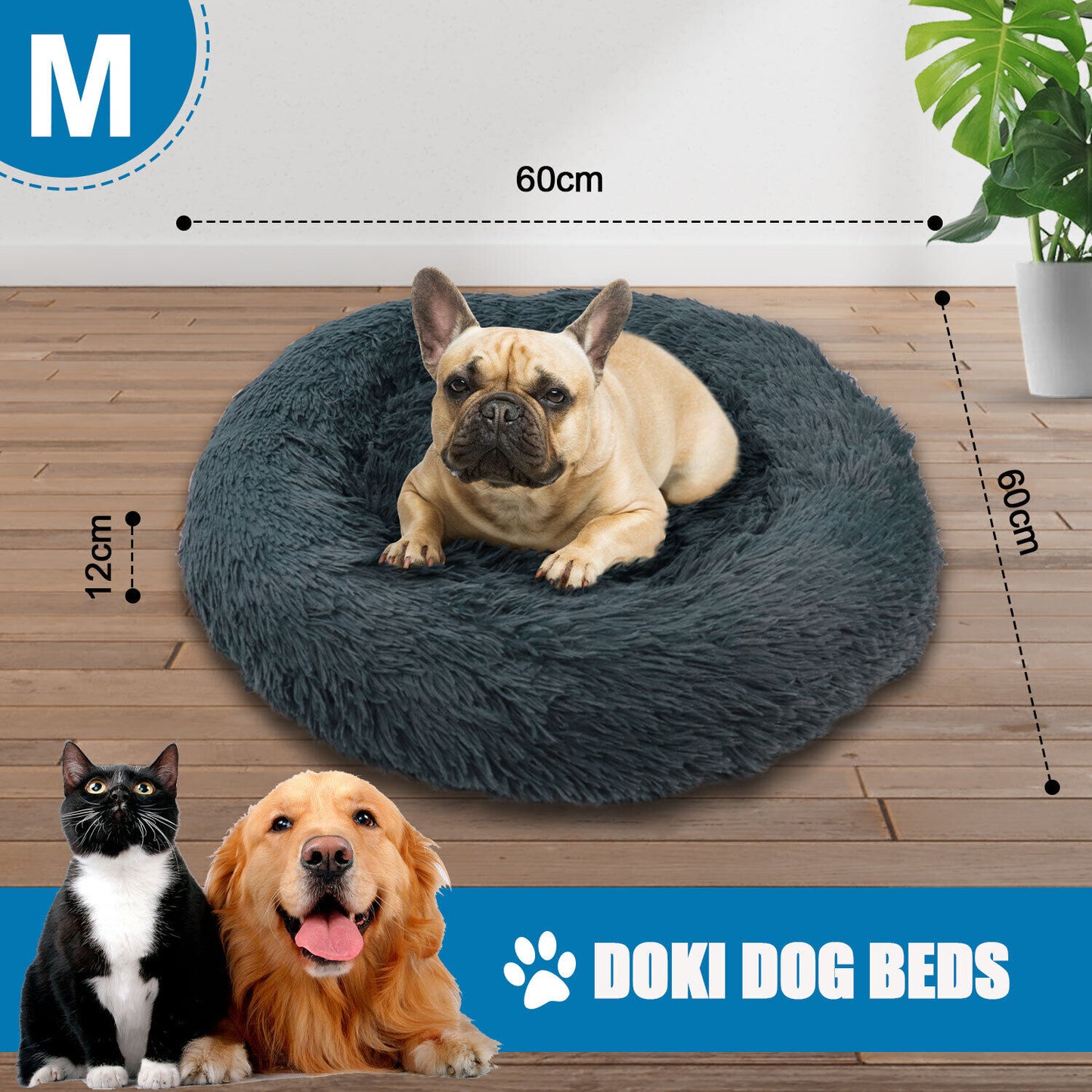 Premium Soft and Washable Pet Bed for Cats and Dogs - Available in Sizes S, M, and L