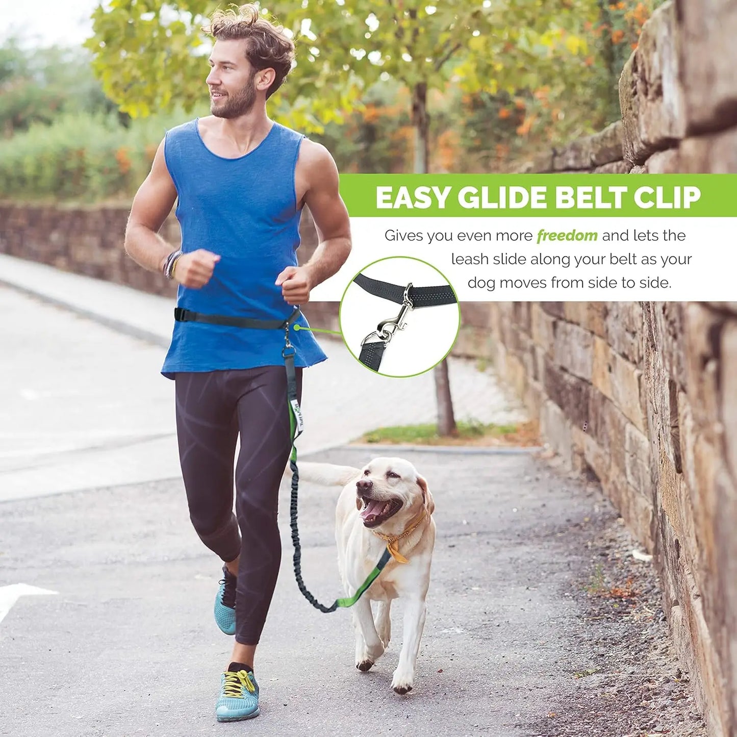 Ultimate Hands-Free Adjustable Dog Leash - Reflective Bungee Design for Active Adventures