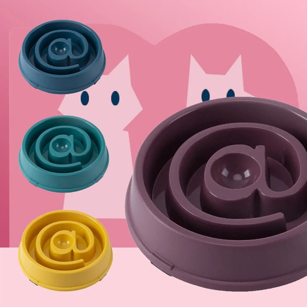 Pet Slow Feeding Bowl - Anti-Choking PP Plastic Dog Dish for Controlled Eating