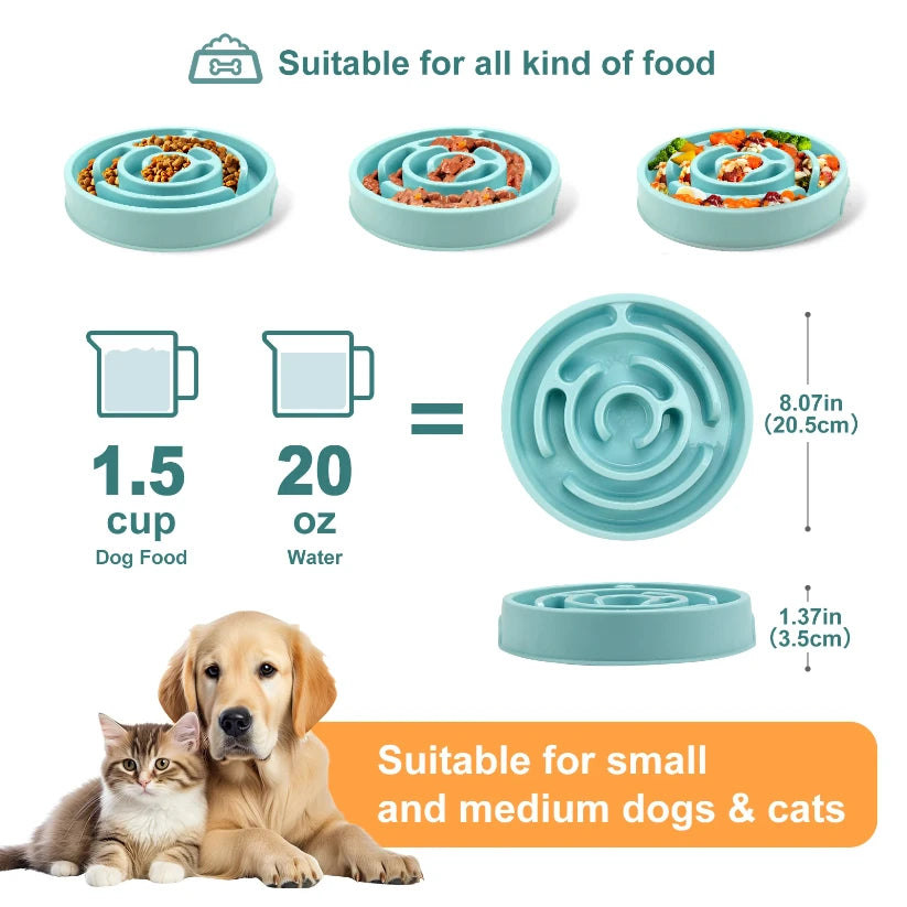 Elevate Your Pet's Mealtime with Our Fun Non-Slip Slow Feeder Bowl - Perfect for Small, Medium, and Large Dogs!