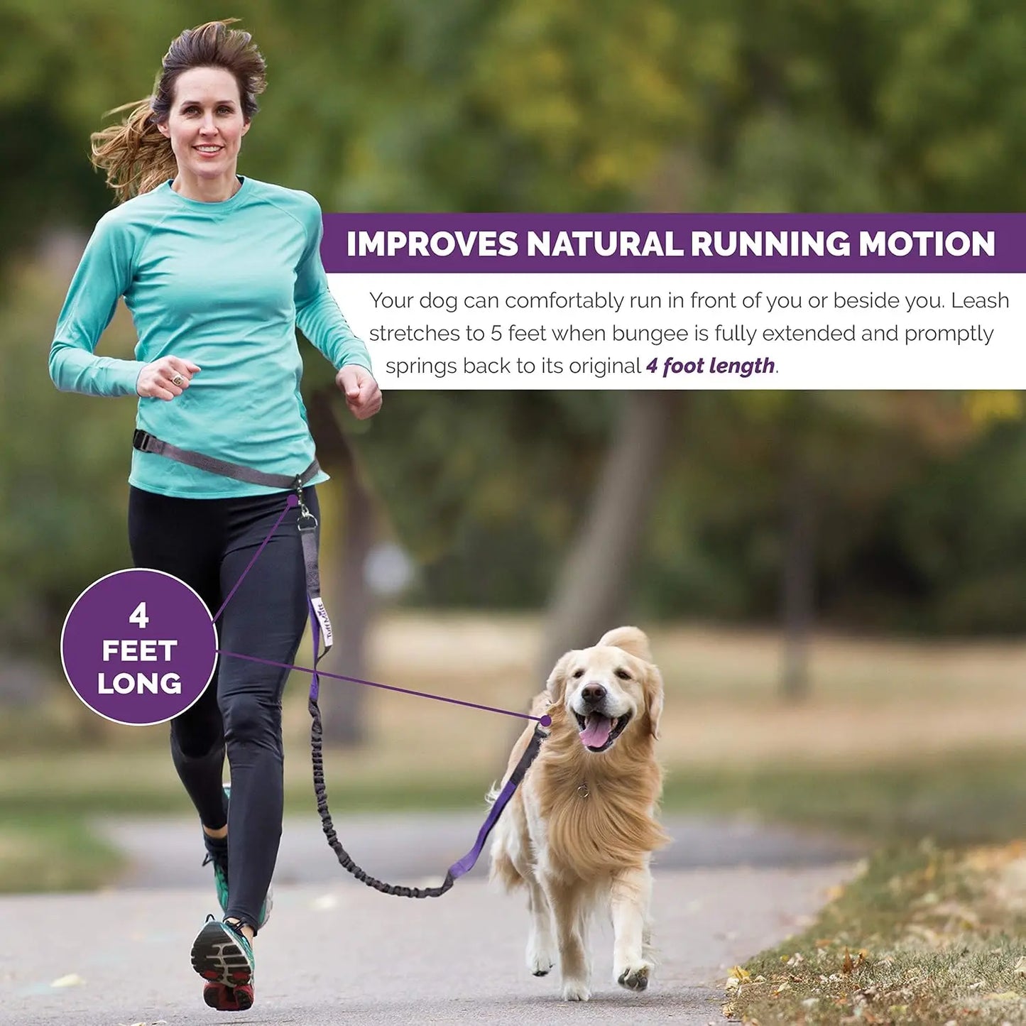 Ultimate Hands-Free Adjustable Dog Leash - Reflective Bungee Design for Active Adventures