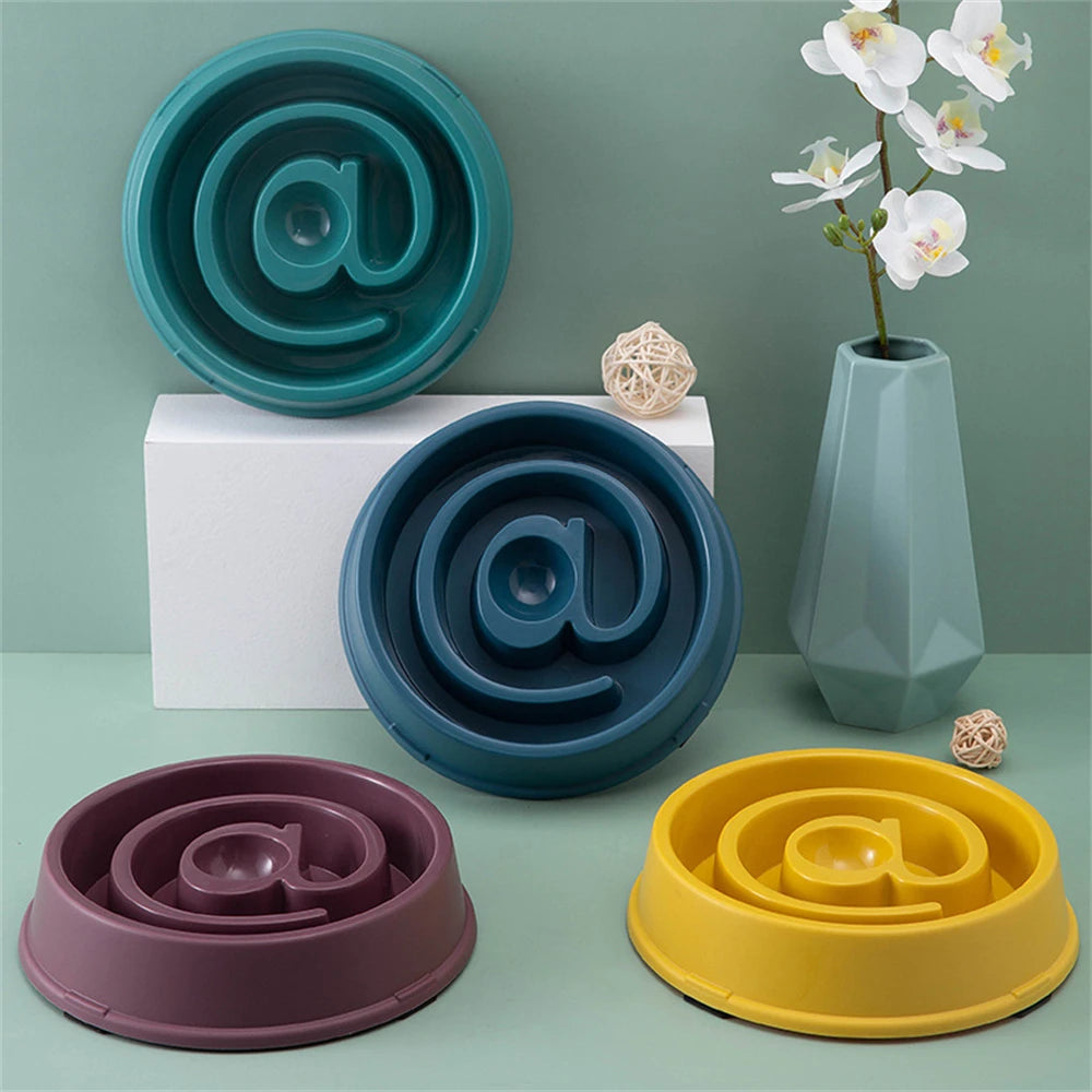 Pet Slow Feeding Bowl - Anti-Choking PP Plastic Dog Dish for Controlled Eating