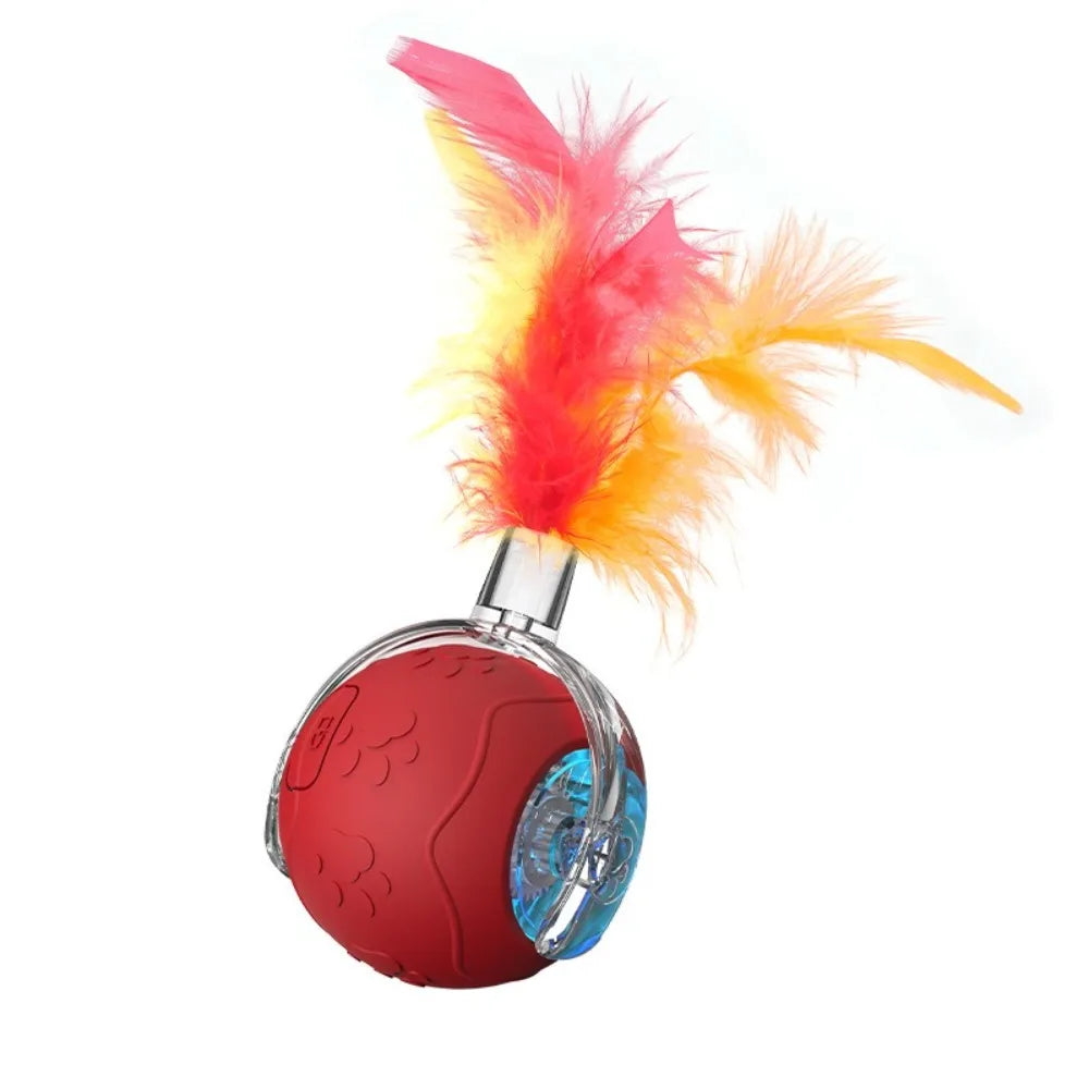 Interactive Rechargeable Cat Ball Toy with Faux Tail - Electric Mouse Imitation for Indoor Play