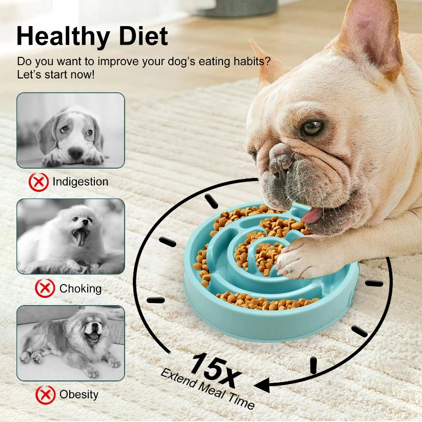 Elevate Your Pet's Mealtime with Our Fun Non-Slip Slow Feeder Bowl - Perfect for Small, Medium, and Large Dogs!