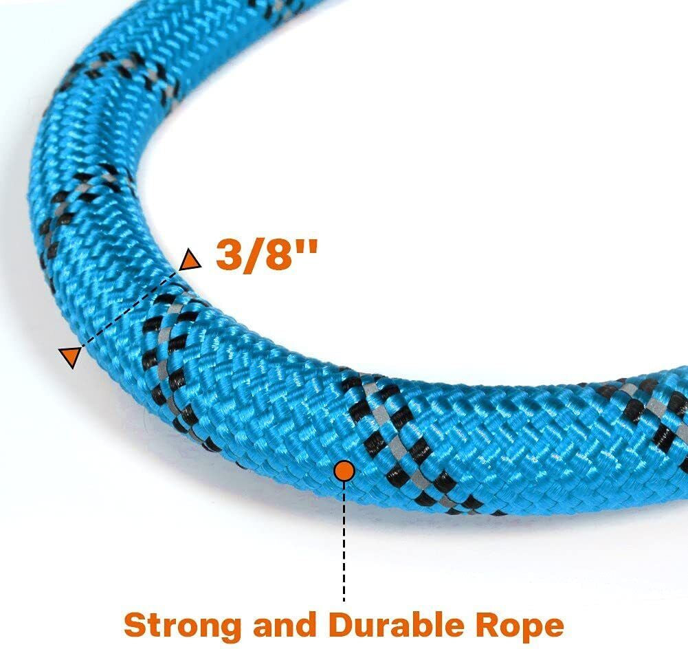 5FT Reflective Braided Rope Dog Leash for Medium to Large Breeds