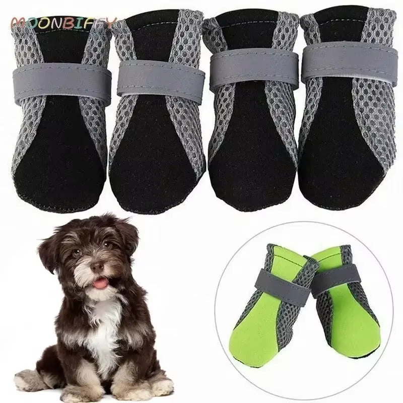 Waterproof Breathable Dog Shoes for Outdoor Walking - Soft Reflective Boots for Small to Medium Dogs