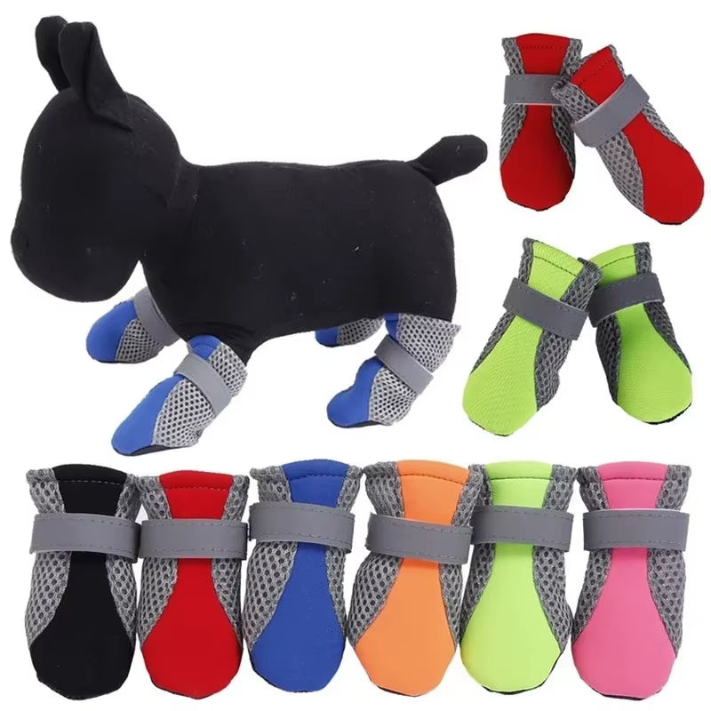Waterproof Breathable Dog Shoes for Outdoor Walking - Soft Reflective Boots for Small to Medium Dogs