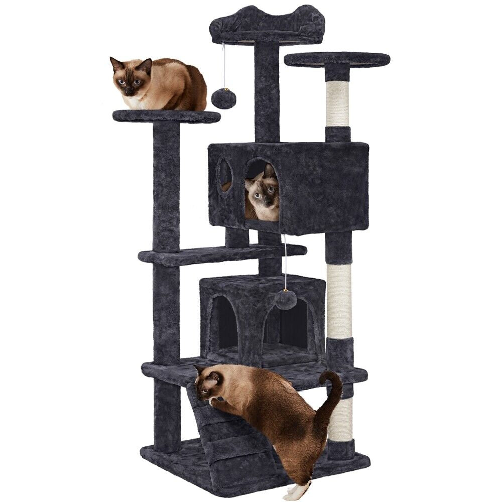 Cat Tree Tower Condo with Scratching Posts and Ladder for Cats and Kittens