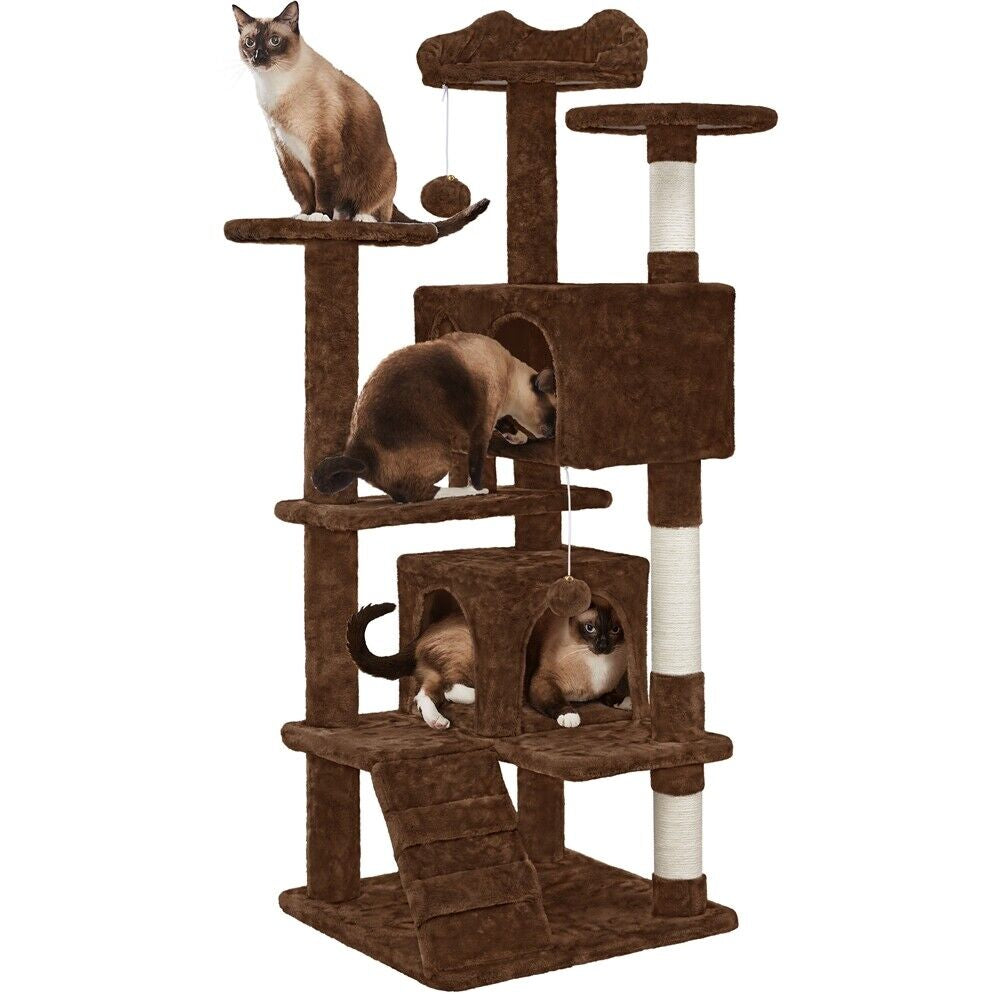 Cat Tree Tower Condo with Scratching Posts and Ladder for Cats and Kittens