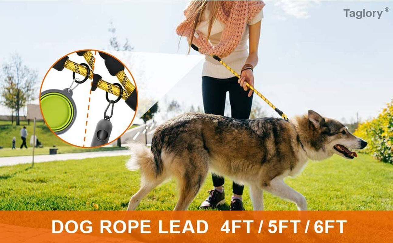 5FT Reflective Braided Rope Dog Leash for Medium to Large Breeds