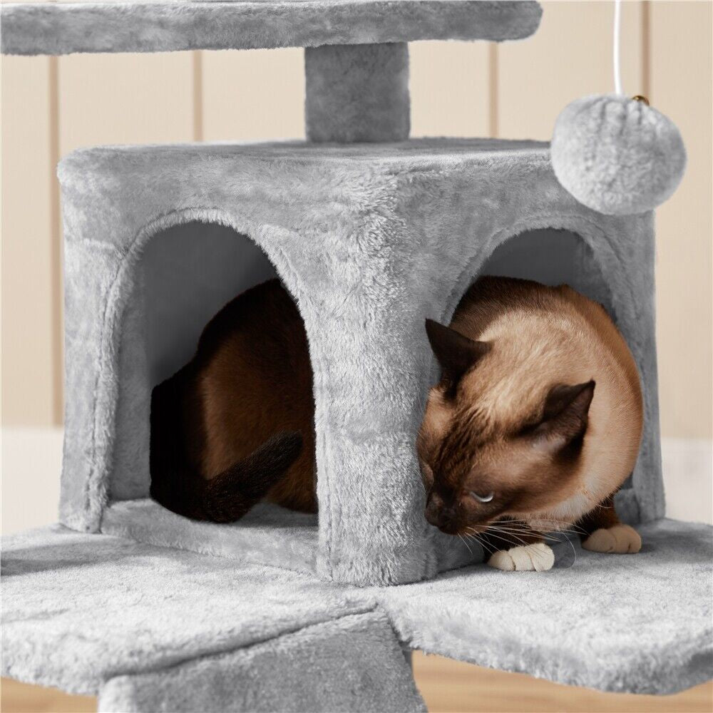 Cat Tree Tower Condo with Scratching Posts and Ladder for Cats and Kittens