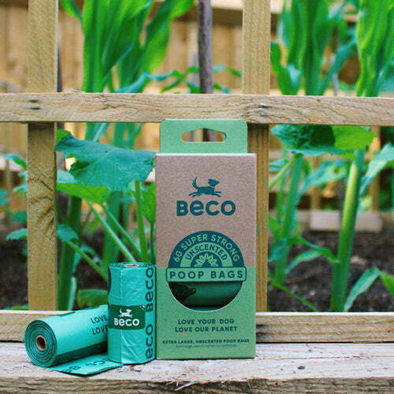 Beco Unscented Degradable Dog Waste Bags - Strong, Large, Leak-Proof Design