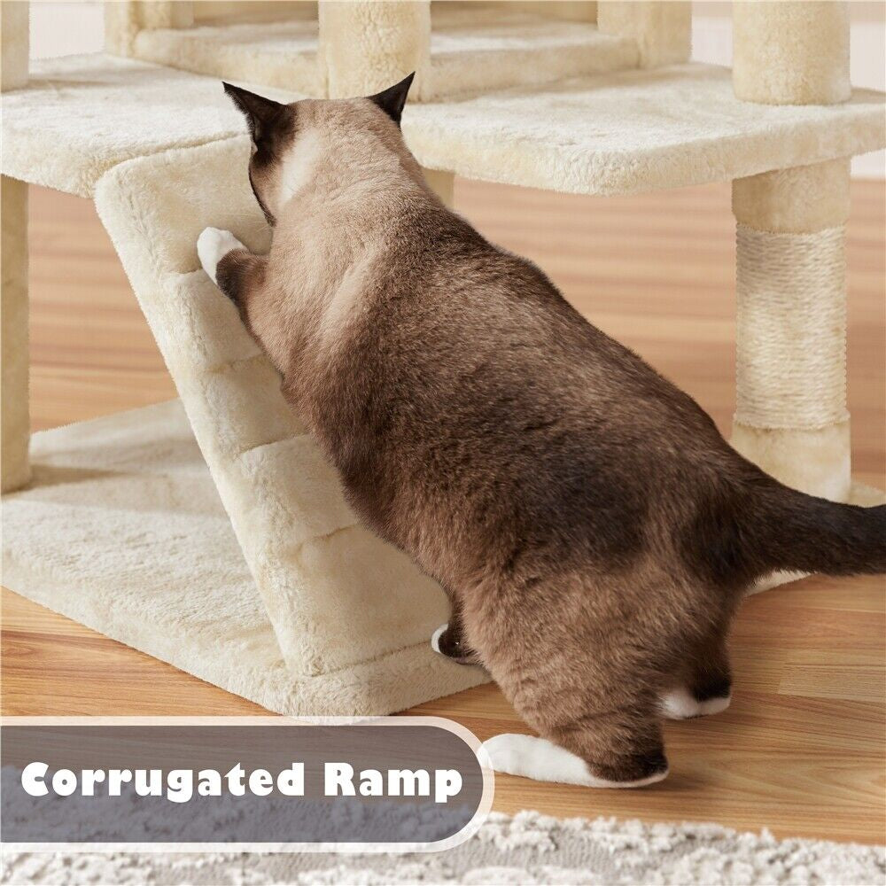 Cat Tree Tower Condo with Scratching Posts and Ladder for Cats and Kittens