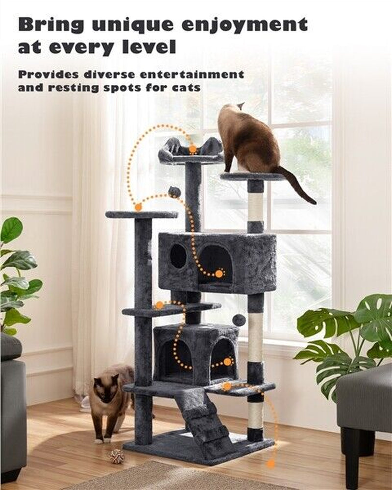 Cat Tree Tower Condo with Scratching Posts and Ladder for Cats and Kittens