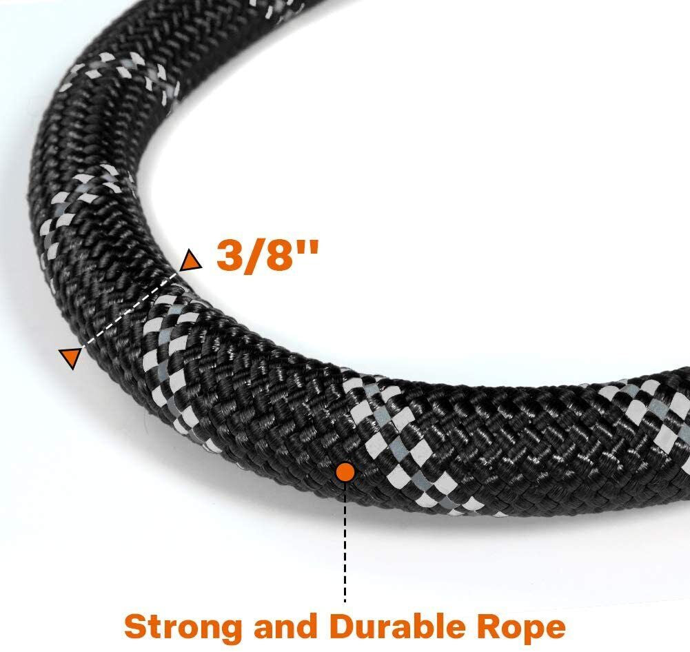 5FT Reflective Braided Rope Dog Leash for Medium to Large Breeds