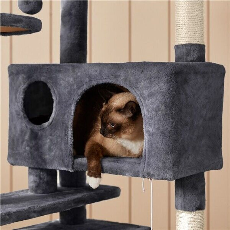 Cat Tree Tower Condo with Scratching Posts and Ladder for Cats and Kittens