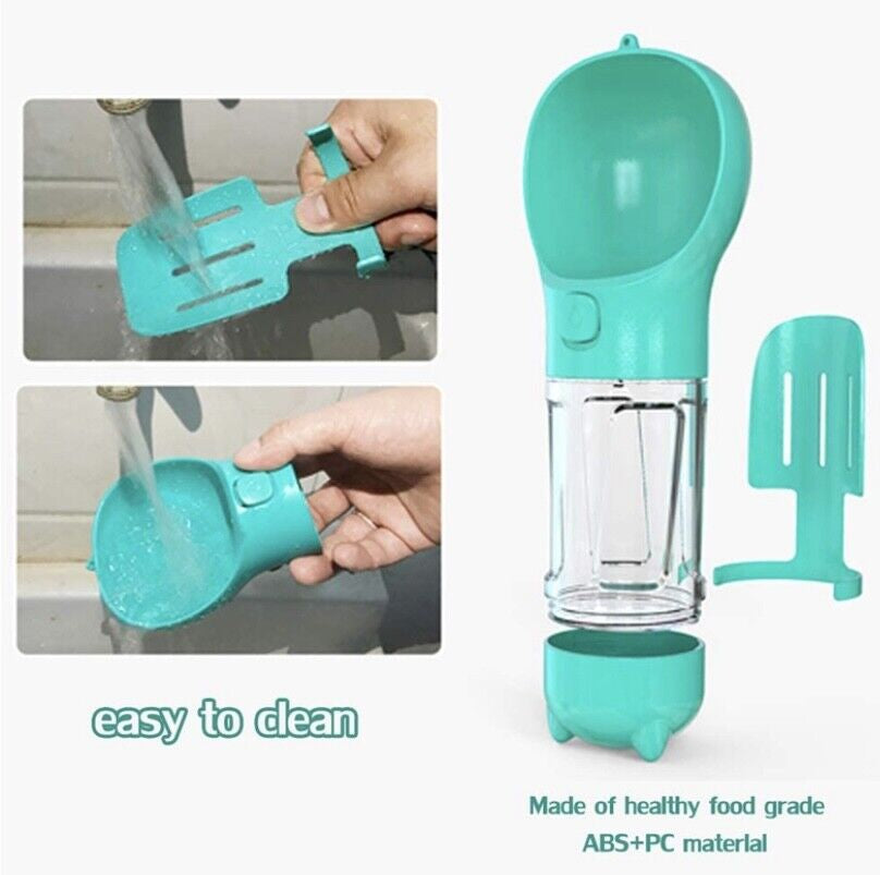 Portable Travel Water Dispenser for Dogs with Integrated Waste Bag Holder