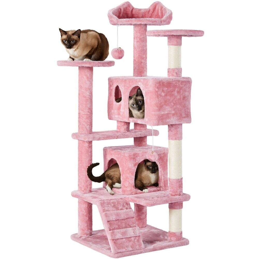 Cat Tree Tower Condo with Scratching Posts and Ladder for Cats and Kittens
