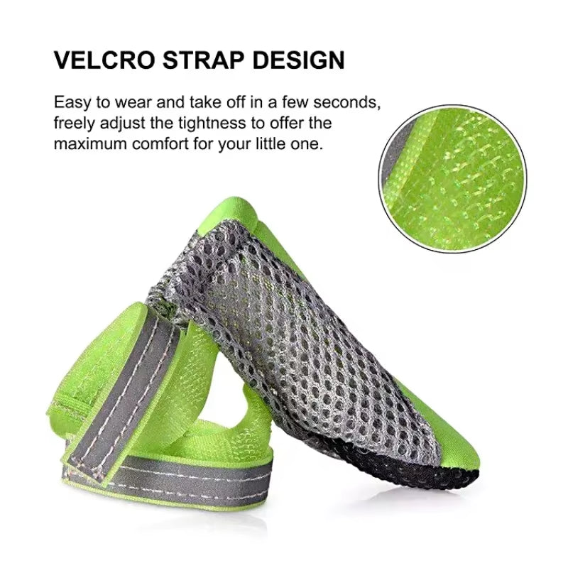 Waterproof Breathable Dog Shoes for Outdoor Walking - Soft Reflective Boots for Small to Medium Dogs