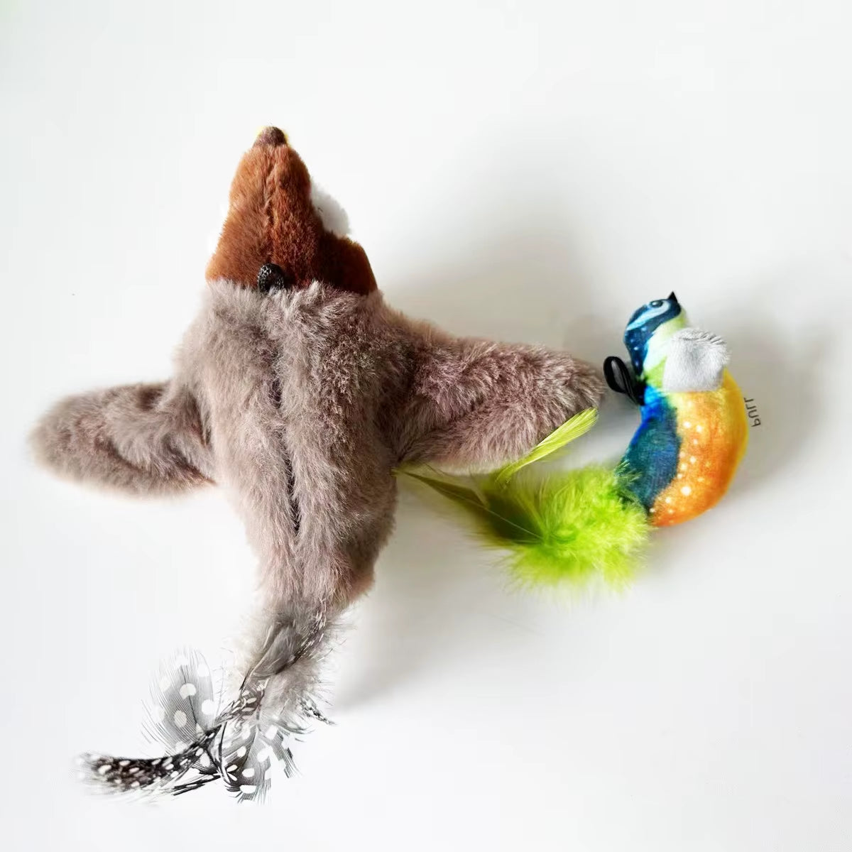 Interactive Rechargeable Simulated Bird Toy for Cats and Dogs - Chirping and Flapping Plush Pet Companion (Non-Flying) with Catnip Touch Activation