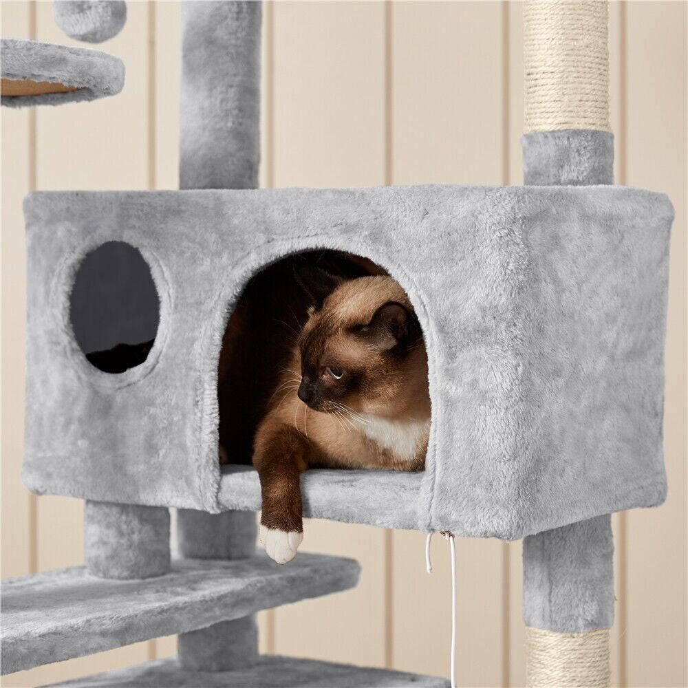Cat Tree Tower Condo with Scratching Posts and Ladder for Cats and Kittens