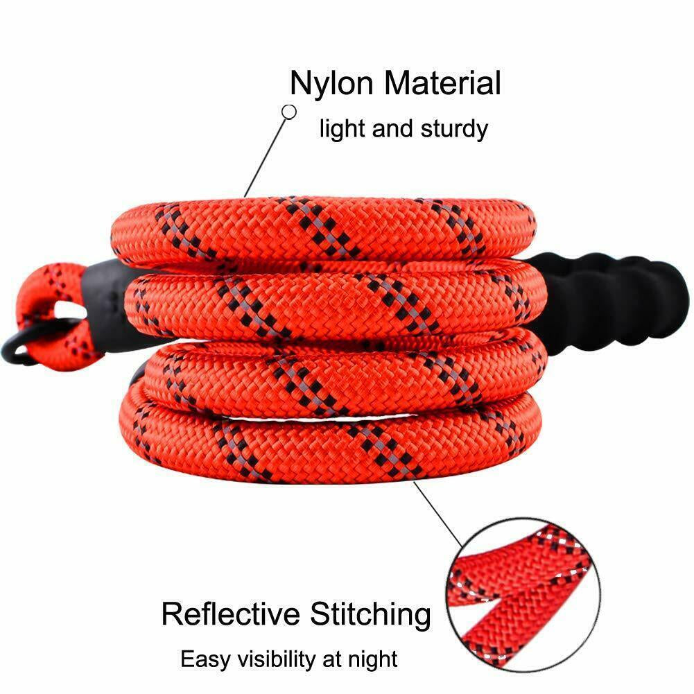 5FT Reflective Braided Rope Dog Leash for Medium to Large Breeds