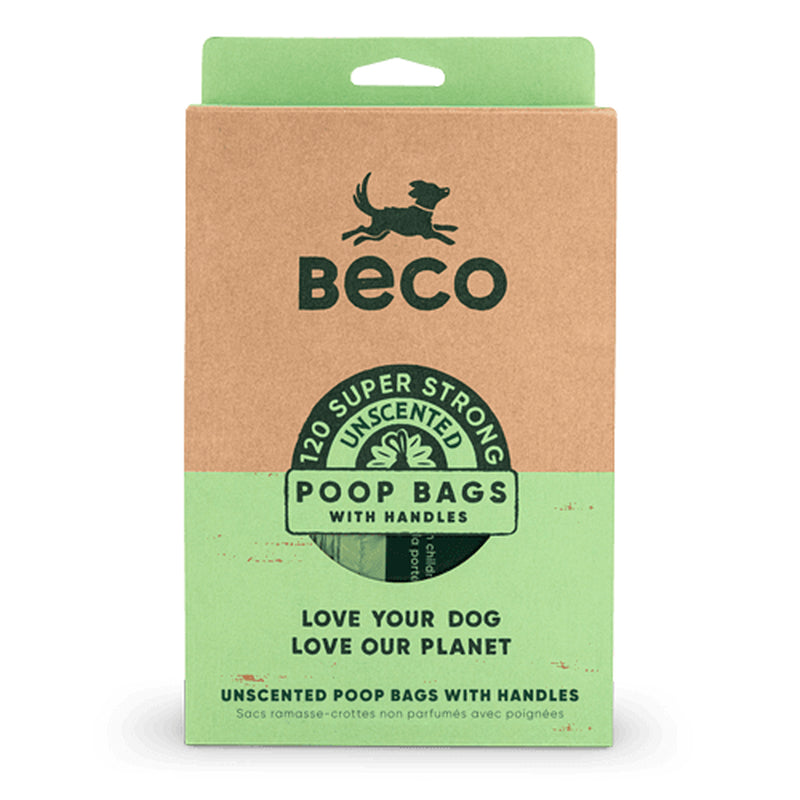 Beco Unscented Degradable Dog Waste Bags - Strong, Large, Leak-Proof Design