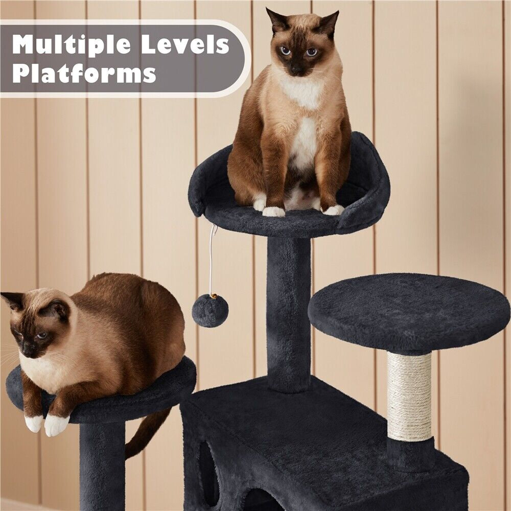 Cat Tree Tower Condo with Scratching Posts and Ladder for Cats and Kittens