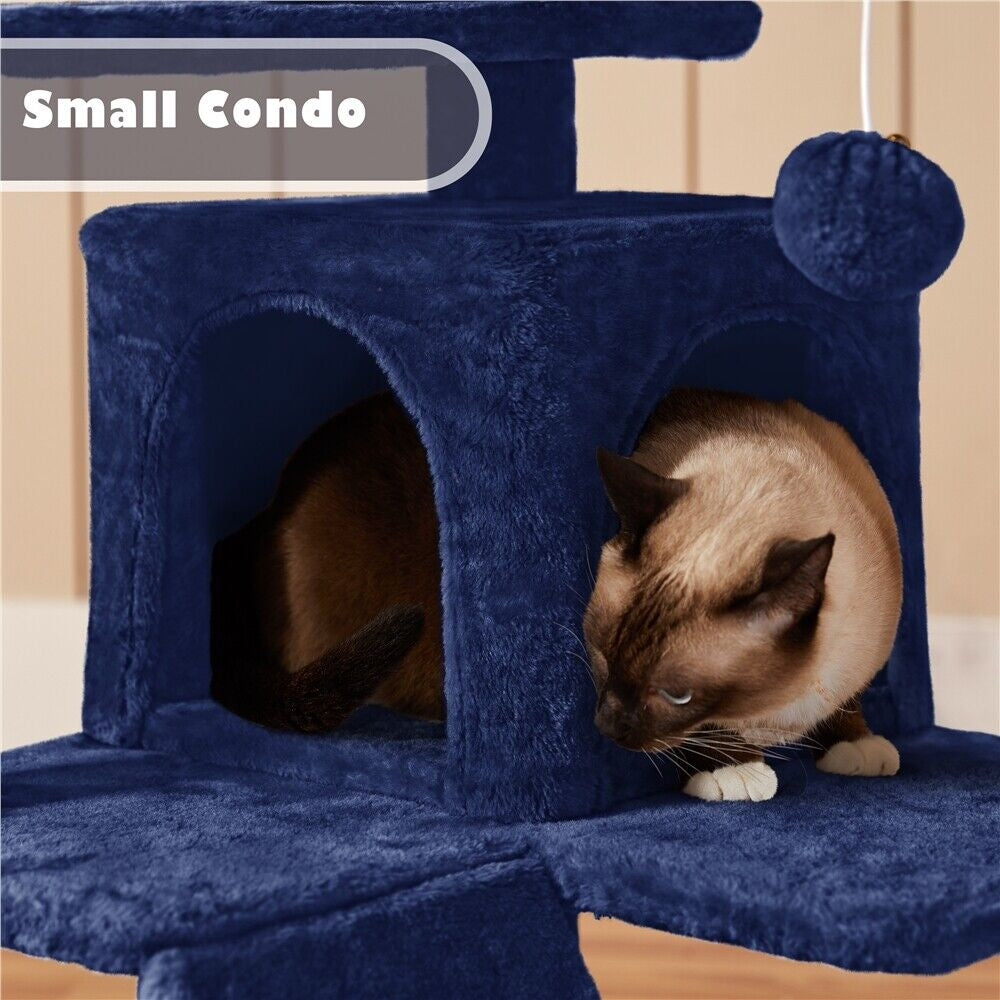 Cat Tree Tower Condo with Scratching Posts and Ladder for Cats and Kittens