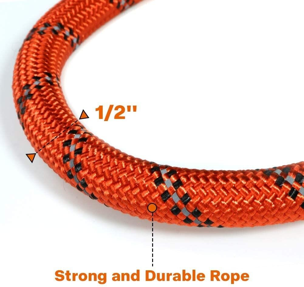5FT Reflective Braided Rope Dog Leash for Medium to Large Breeds