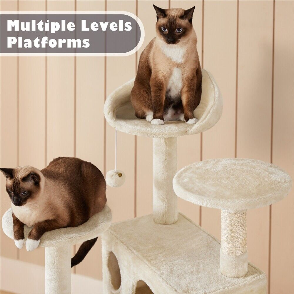 Cat Tree Tower Condo with Scratching Posts and Ladder for Cats and Kittens