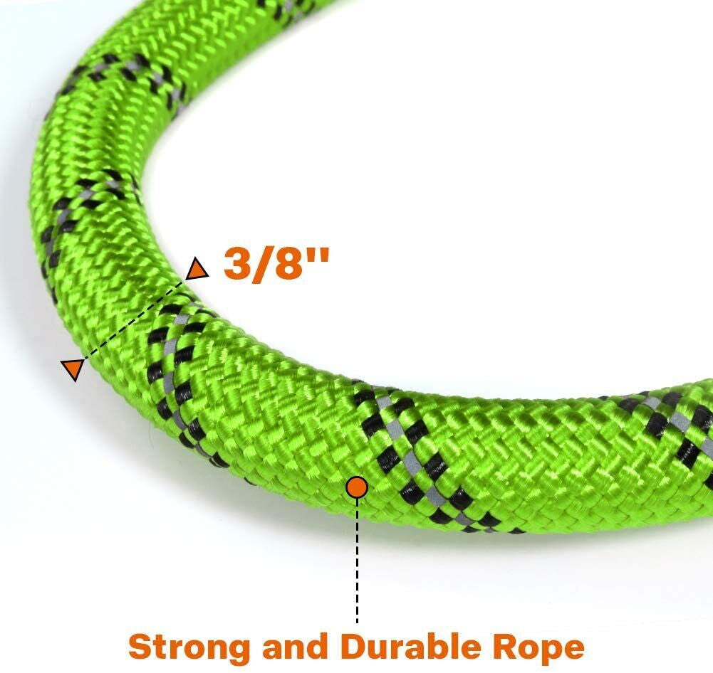 5FT Reflective Braided Rope Dog Leash for Medium to Large Breeds