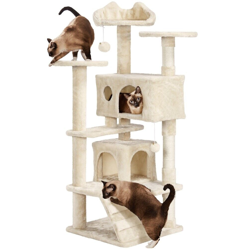 Cat Tree Tower Condo with Scratching Posts and Ladder for Cats and Kittens