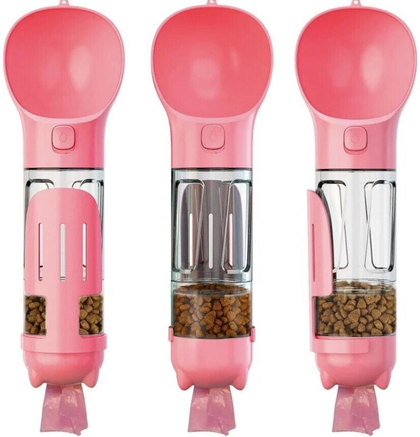 Portable Travel Water Dispenser for Dogs with Integrated Waste Bag Holder