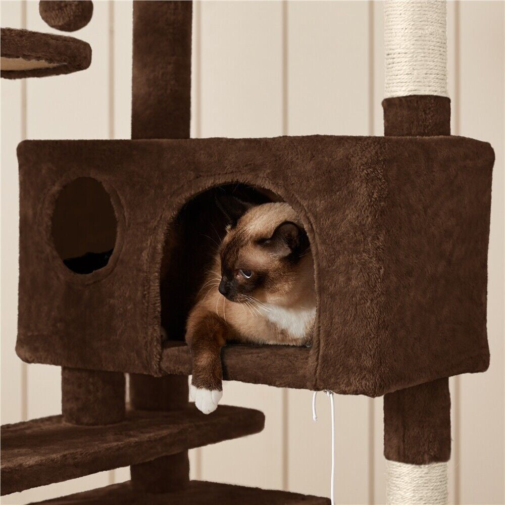 Cat Tree Tower Condo with Scratching Posts and Ladder for Cats and Kittens