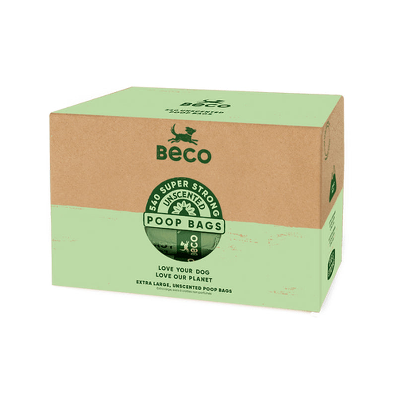 Beco Unscented Degradable Dog Waste Bags - Strong, Large, Leak-Proof Design