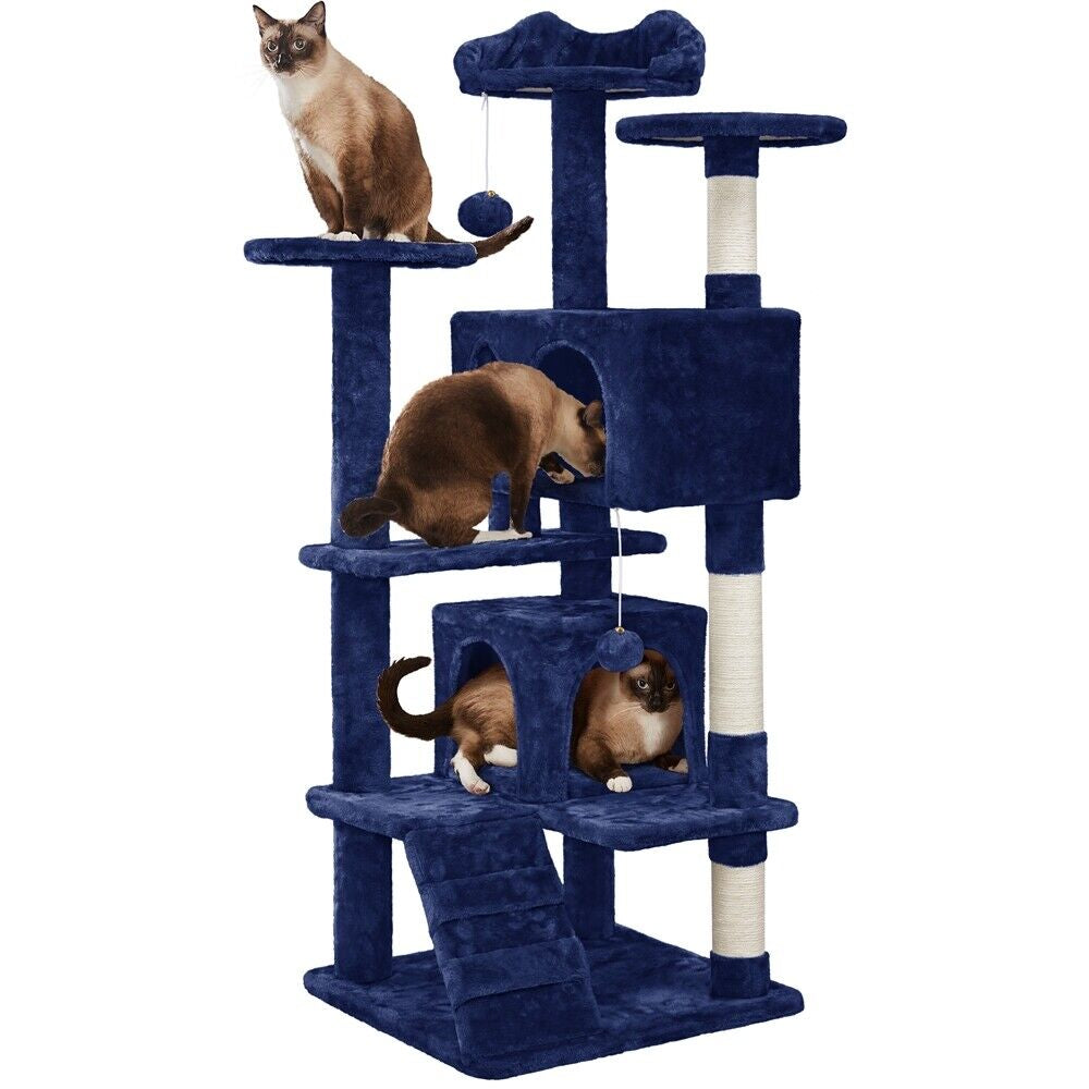 Cat Tree Tower Condo with Scratching Posts and Ladder for Cats and Kittens