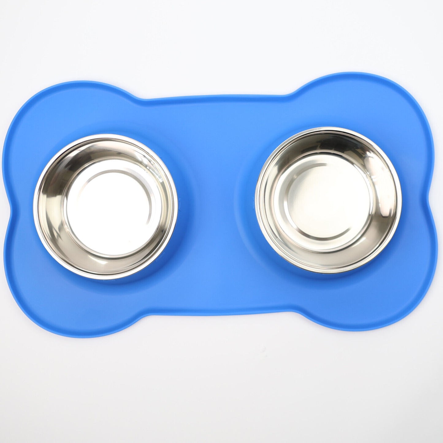 Double Stainless Steel Pet Bowl Set with Non-Slip Base for Food and Water