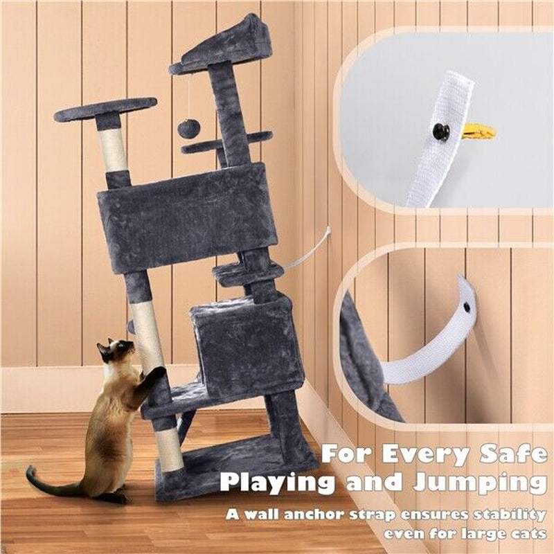 Cat Tree Tower Condo with Scratching Posts and Ladder for Cats and Kittens