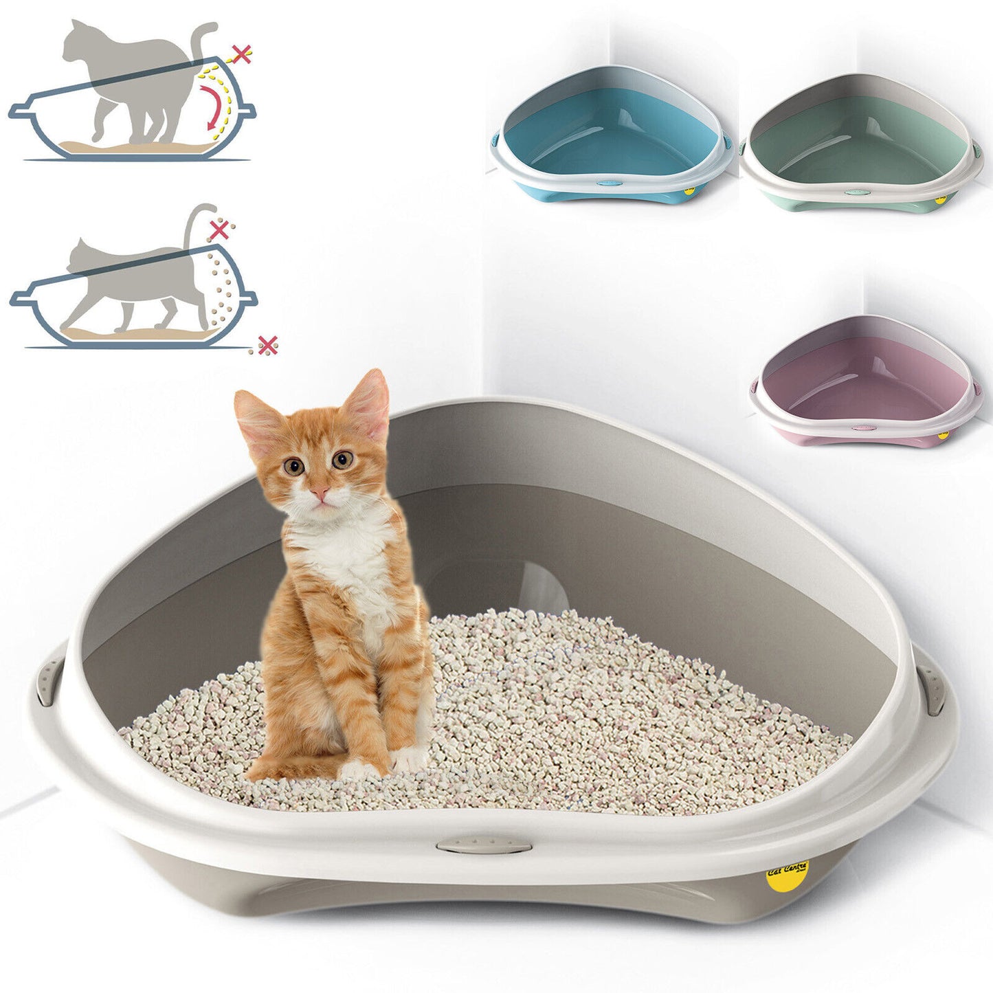 Cat Corner Litter Tray Large
