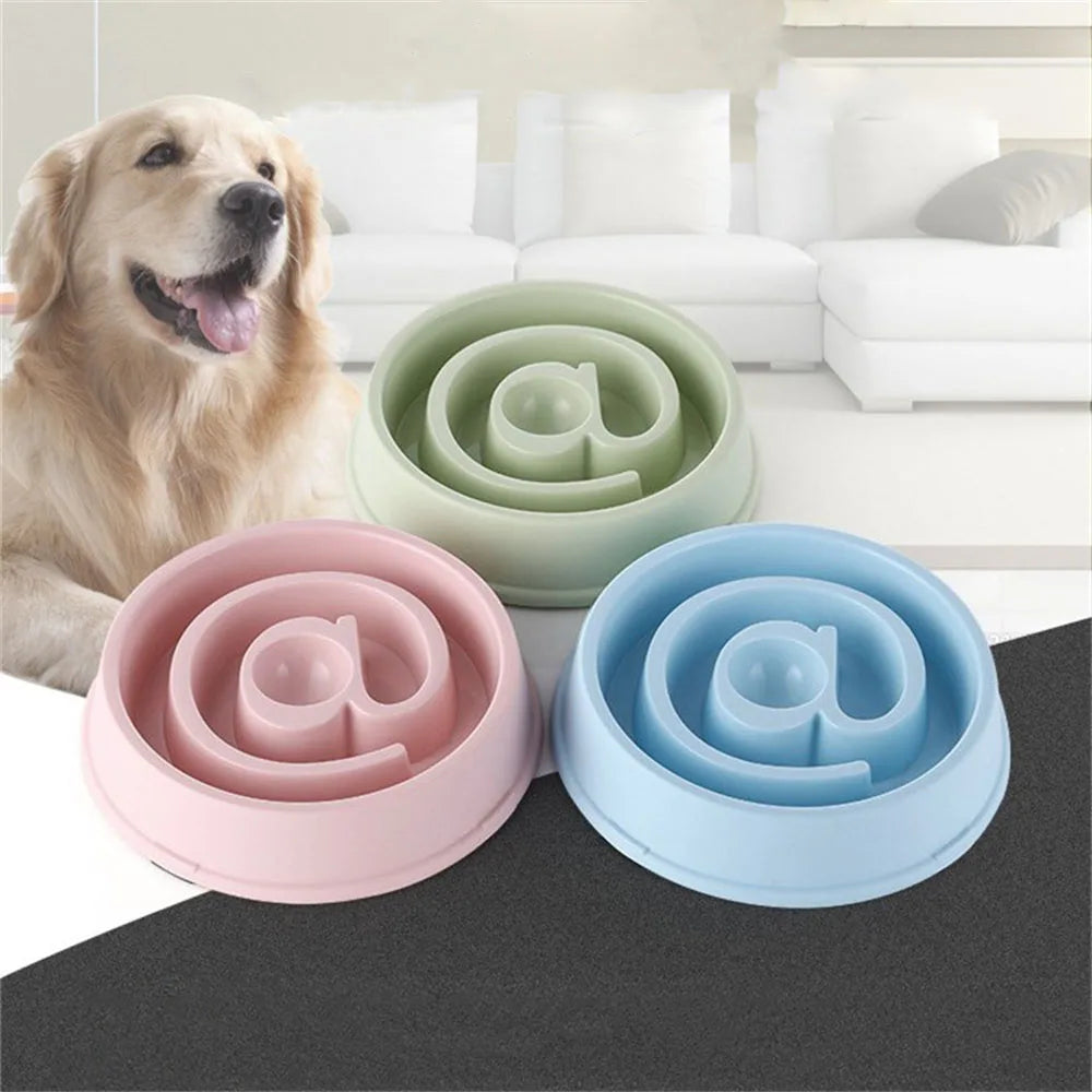 Pet Slow Feeding Bowl - Anti-Choking PP Plastic Dog Dish for Controlled Eating