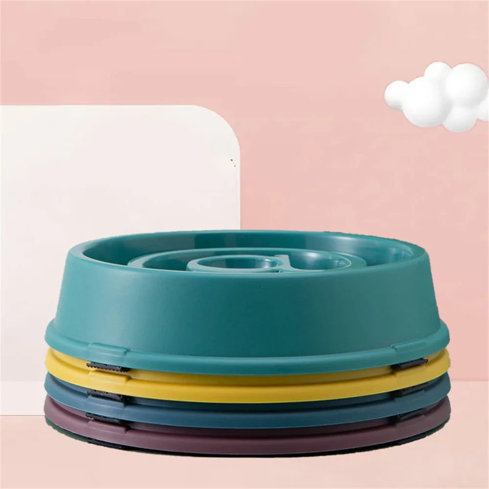 Pet Slow Feeding Bowl - Anti-Choking PP Plastic Dog Dish for Controlled Eating